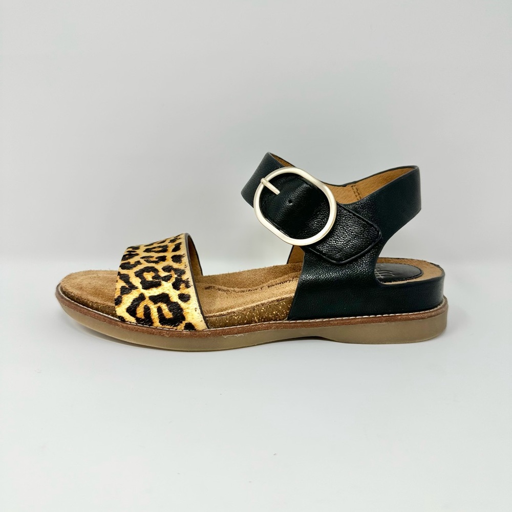 Sofft Leopard, Black and Tan Sandals‎ Size 6